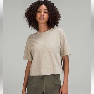 Lululemon Heavyweight Cotton T-Shirt Gradiating Grid size 4